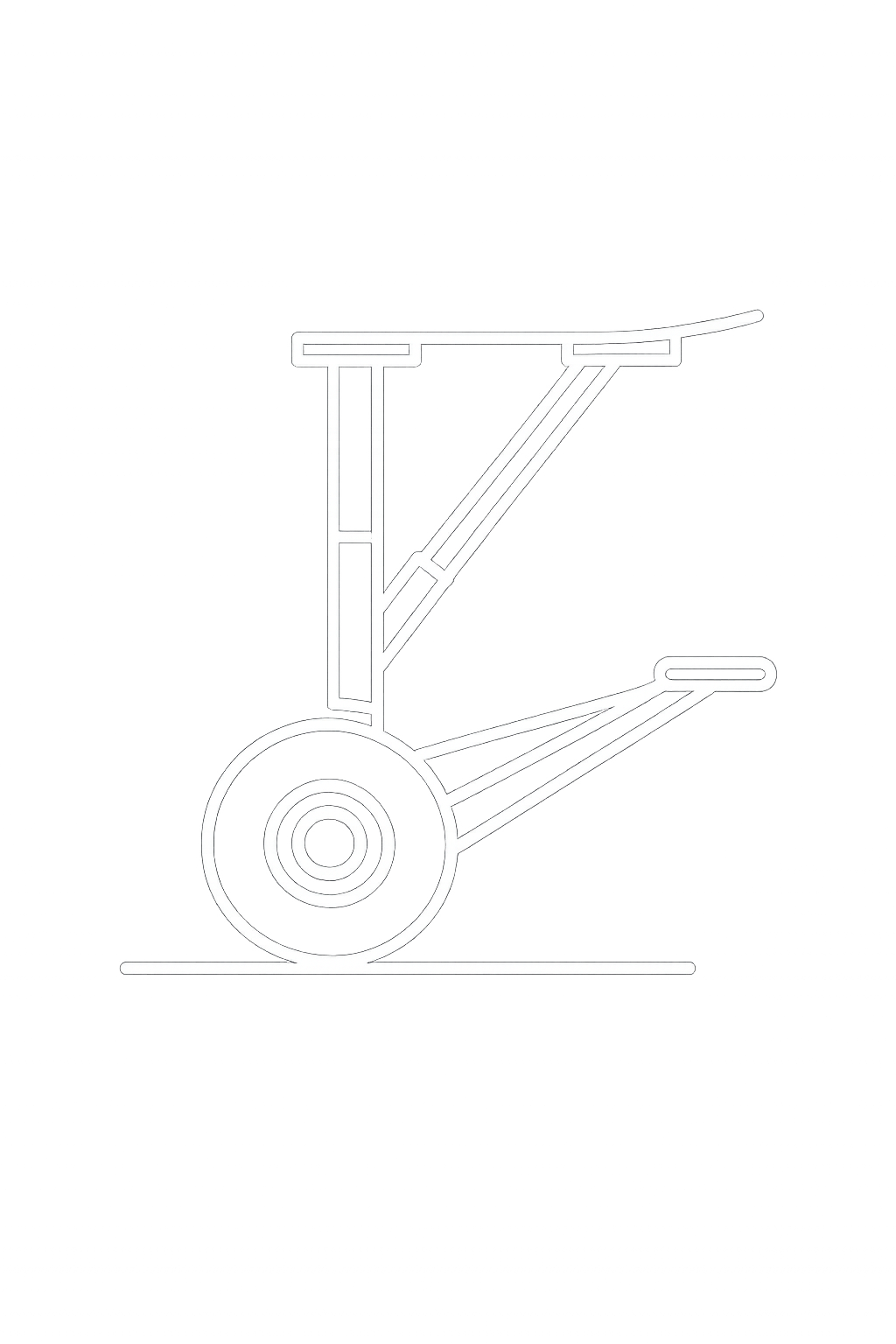 Simplified line drawing of an aircraft landing gear assembly